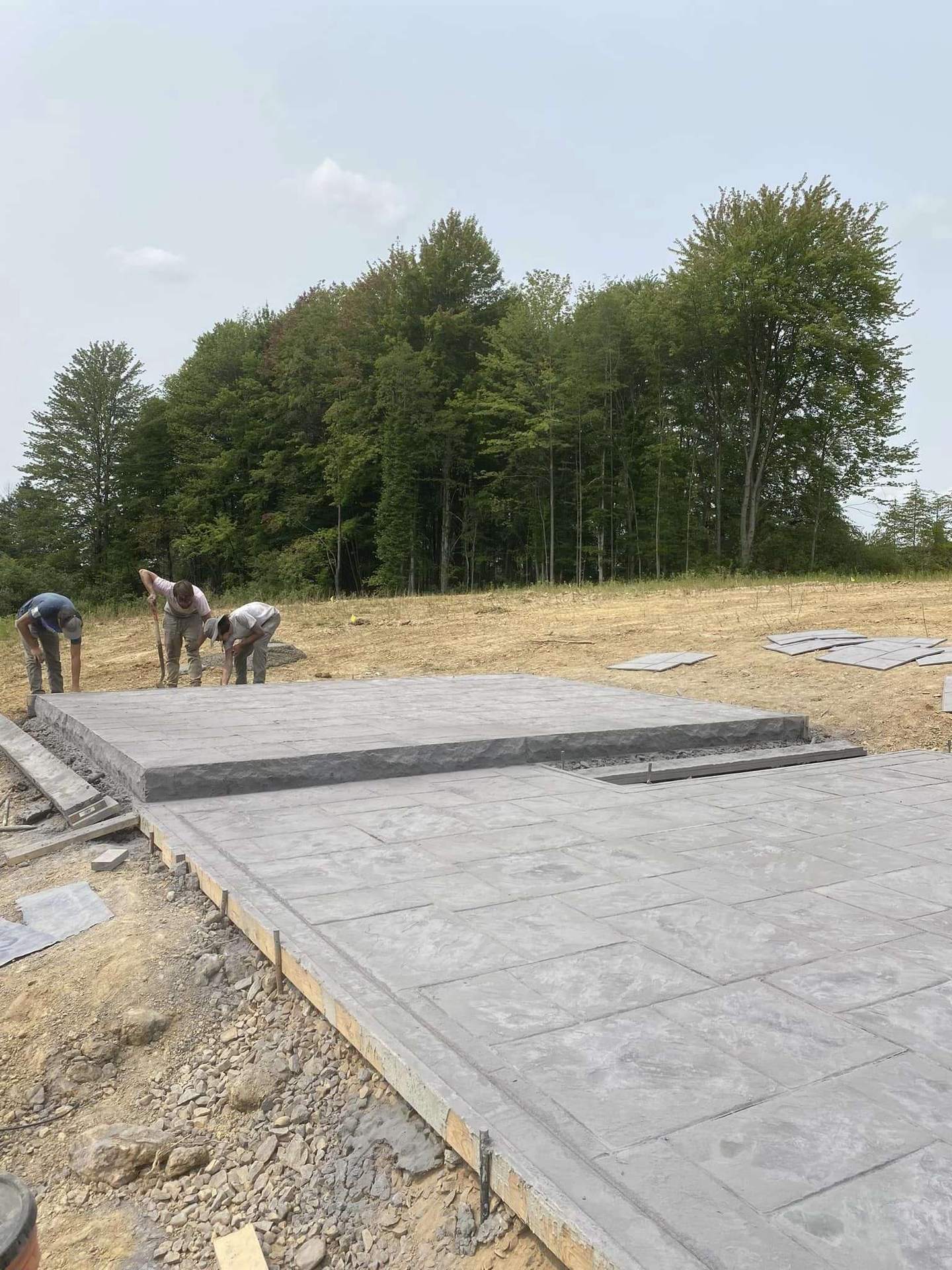 Finished concrete patio surface